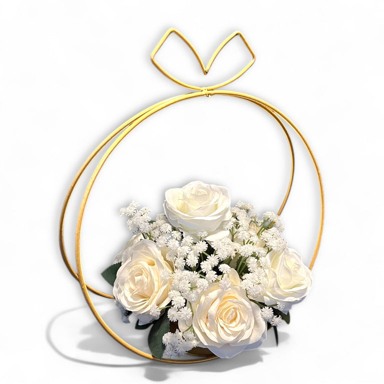 Hoop Floral Centerpiece For Simple Wedding Table Decoration