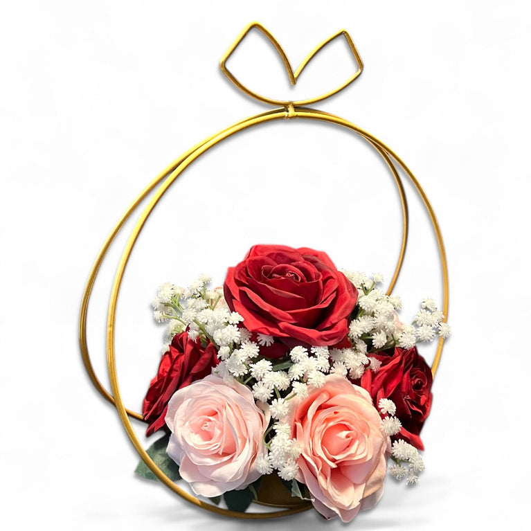 Hoop Floral Centerpiece For Simple Wedding Table Decoration