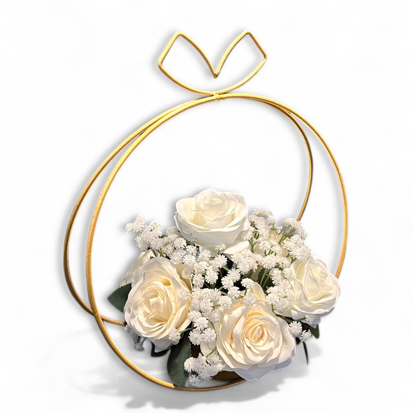 Hoop Floral Centerpiece For Simple Wedding Table Decoration