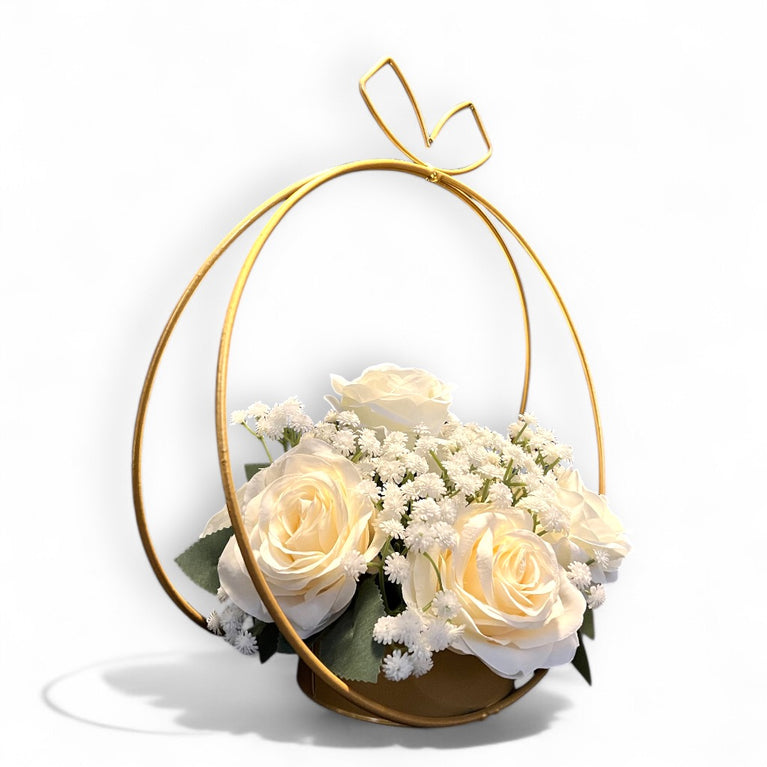 Hoop Floral Centerpiece For Simple Wedding Table Decoration