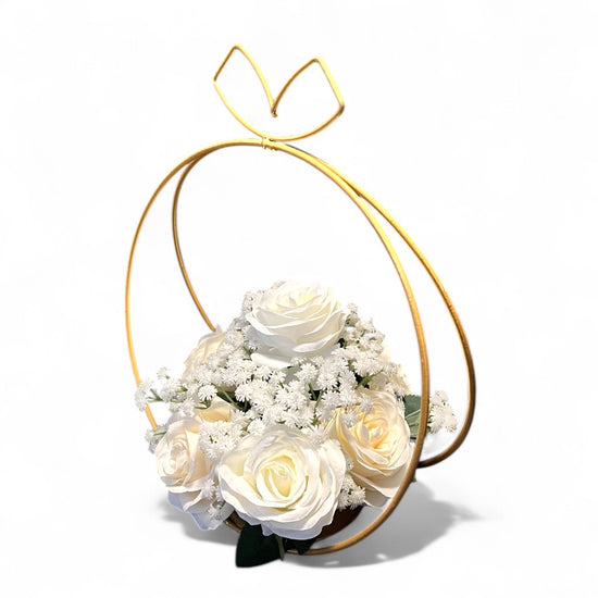 Hoop Floral Centerpiece For Simple Wedding Table Decoration