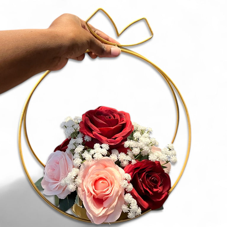 Hoop Floral Centerpiece For Simple Wedding Table Decoration