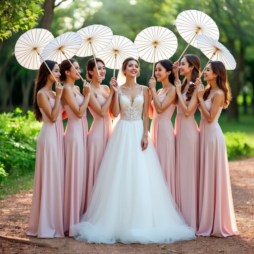 White Wedding Umbrella – Outdoor Parasol for Brides & Guests