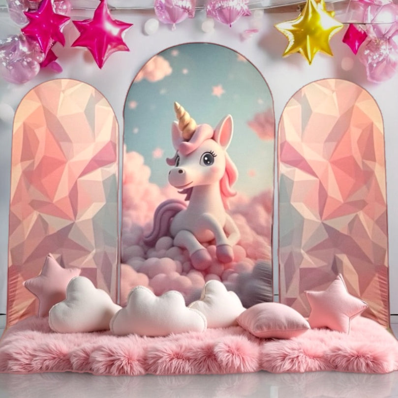 Unicorn Birthday Decorations - Arch Backdrop Fabric Covers