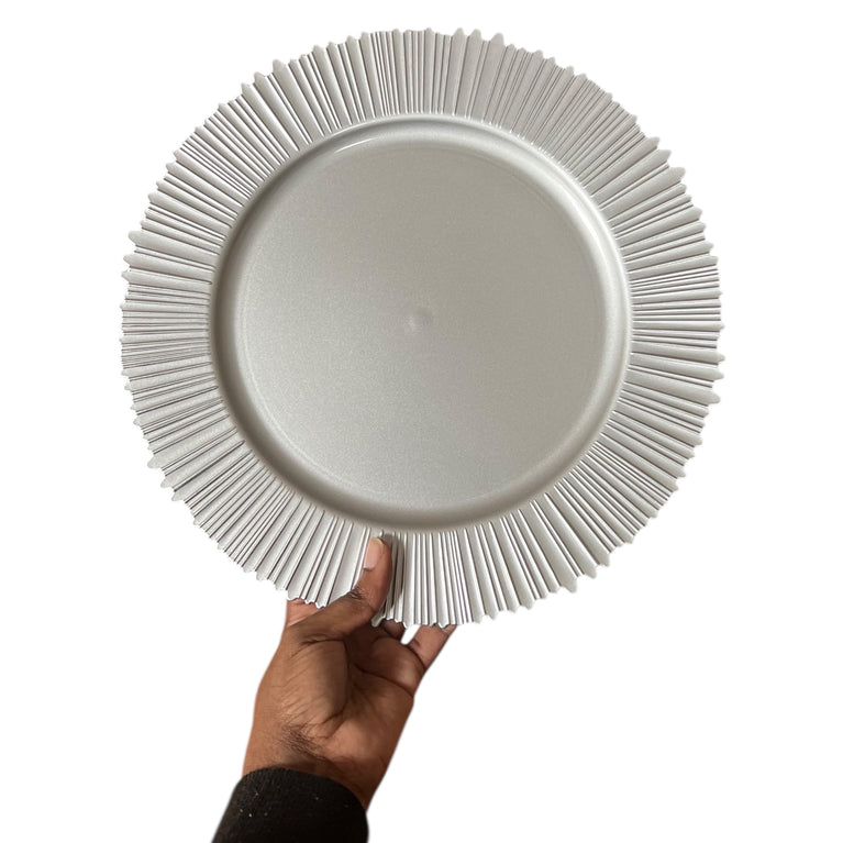 FLARE Silver Charger Plates 6-Pack