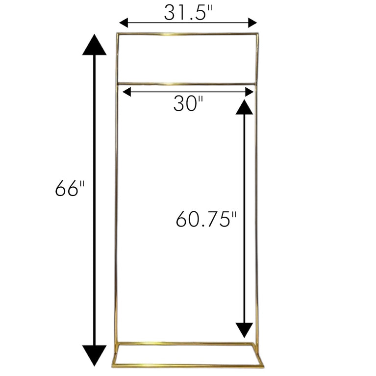 Shiny Gold Square Wedding Poster Backdrop Stand