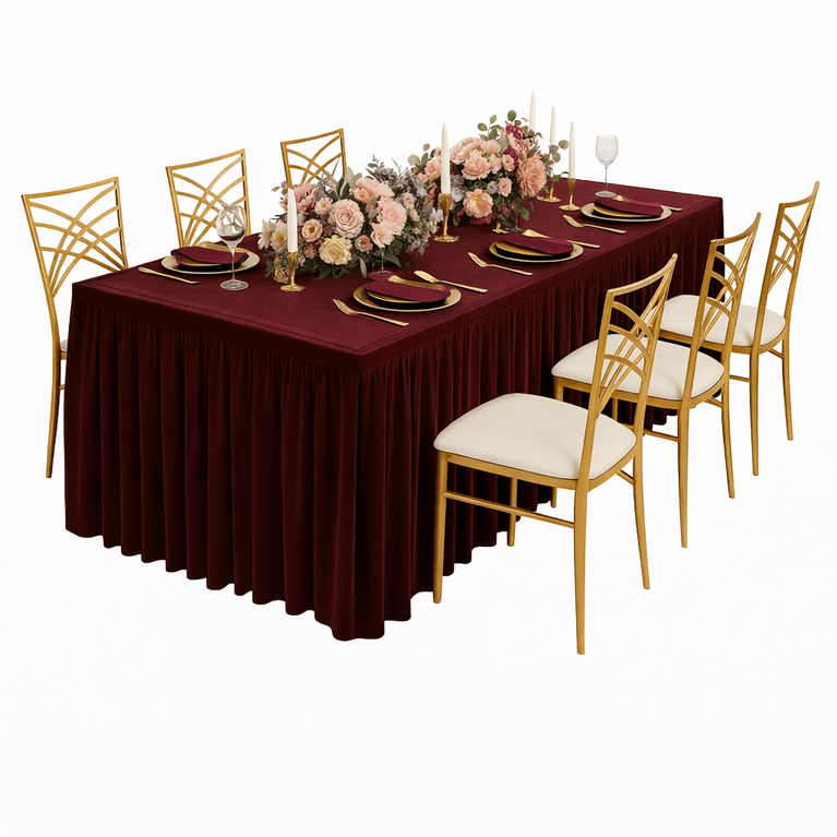 Signature Dining Package – Burgundy Edition | MA Party Rental