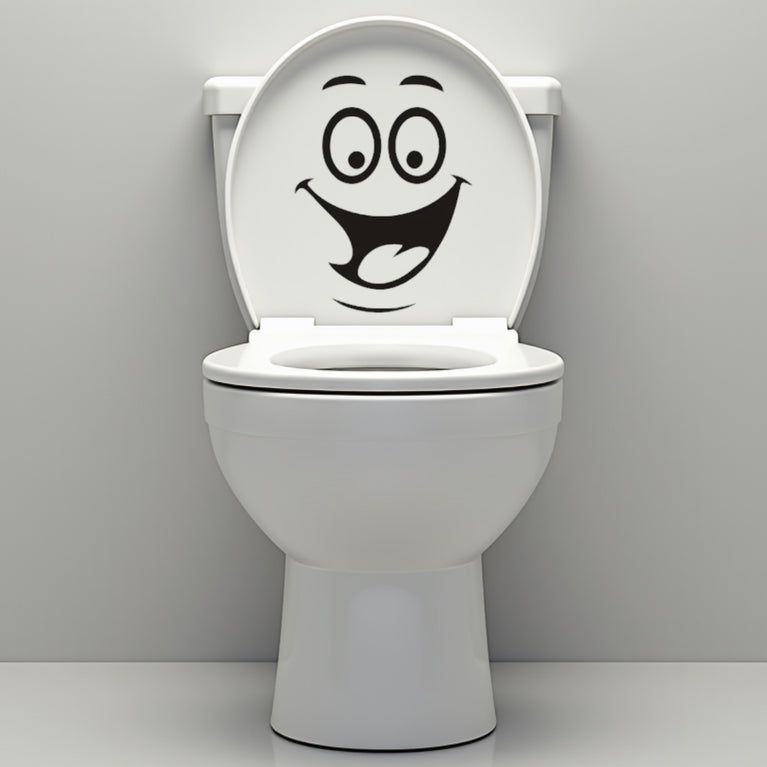 Funny Bathroom Vinyl Decal: Toilet Decor Sticker - Décor Maniacs