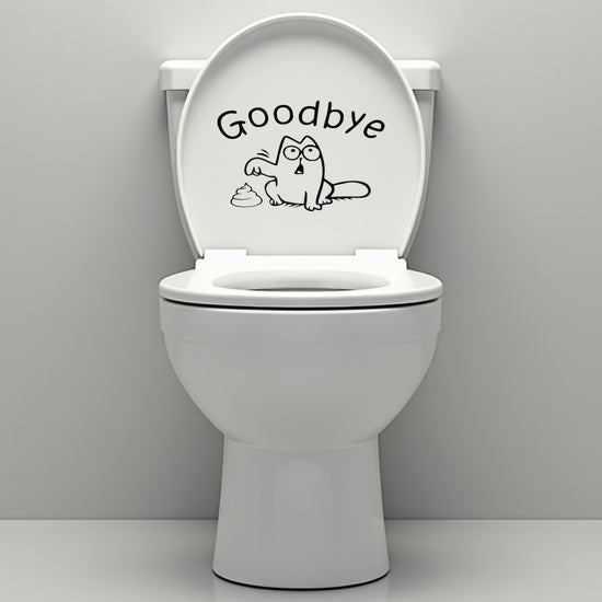 Funny Bathroom Vinyl Decal: Toilet Decor Sticker - Décor Maniacs