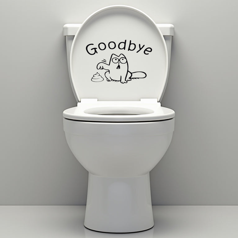 Funny Bathroom Vinyl Decal: Toilet Decor Sticker - Décor Maniacs