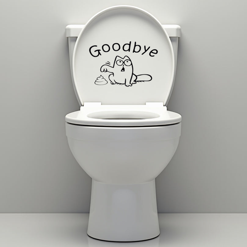 Funny Bathroom Vinyl Decal: Toilet Decor Sticker - Décor Maniacs