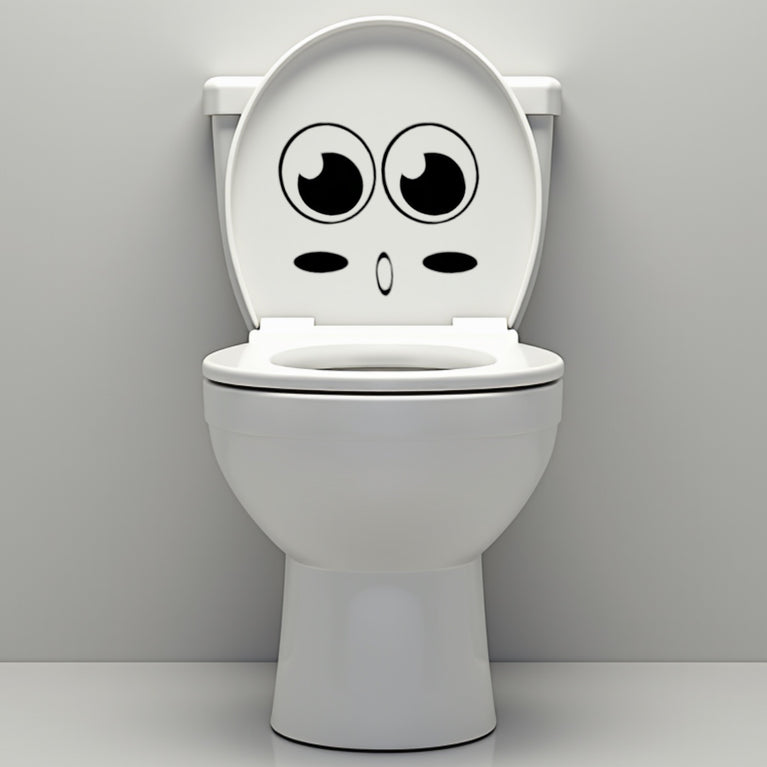 Funny Bathroom Vinyl Decal: Toilet Decor Sticker - Décor Maniacs