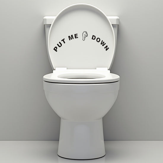 Funny Bathroom Vinyl Decal: Toilet Decor Sticker - Décor Maniacs