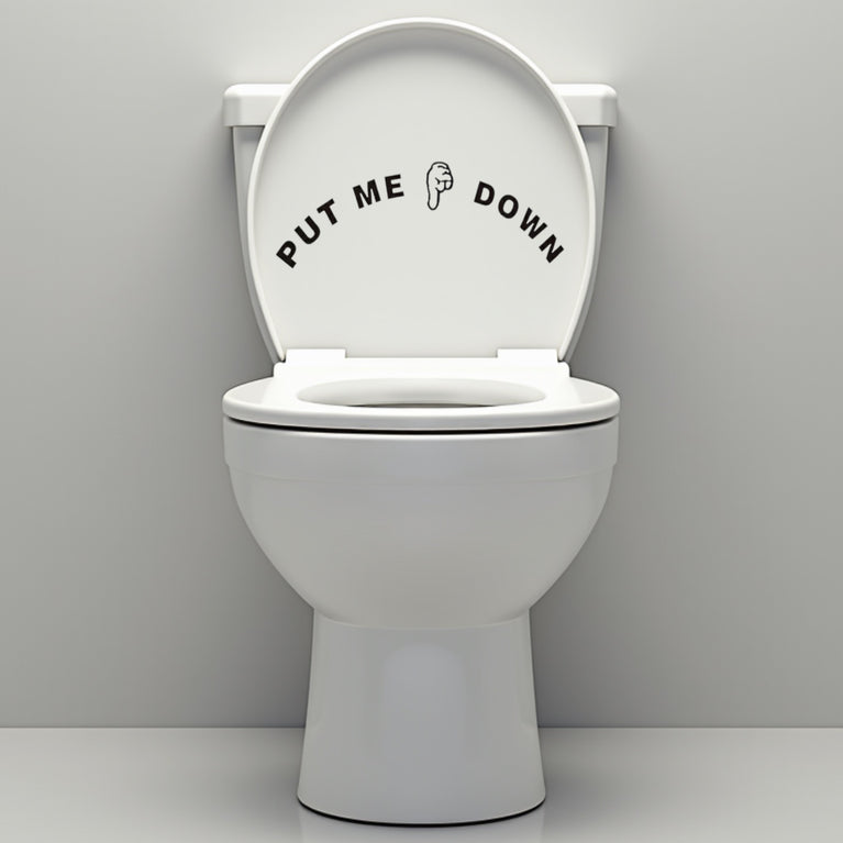 Funny Bathroom Vinyl Decal: Toilet Decor Sticker - Décor Maniacs