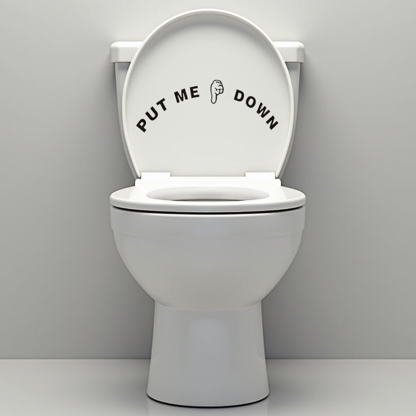 Funny Bathroom Vinyl Decal: Toilet Decor Sticker - Décor Maniacs