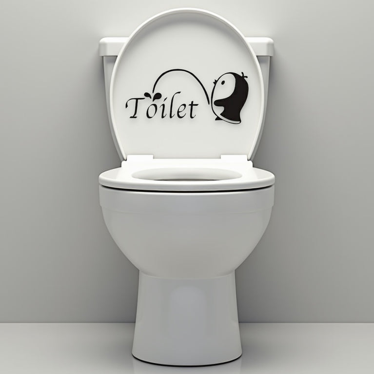 Funny Bathroom Vinyl Decal: Toilet Decor Sticker - Décor Maniacs