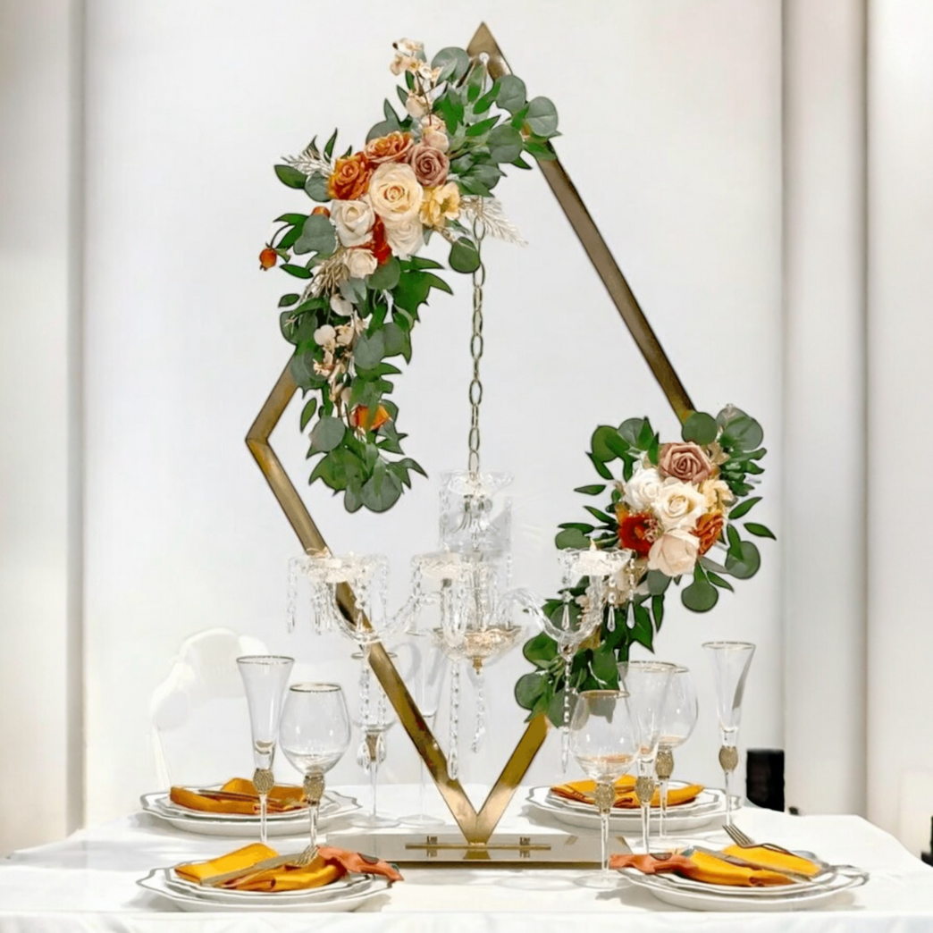 Juego de 2 candelabros de diamantes para centros de mesa de boda