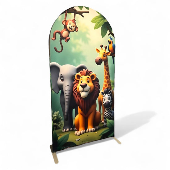 Jungle Party Arch Fabric Cover For Animal Themed Birthdays