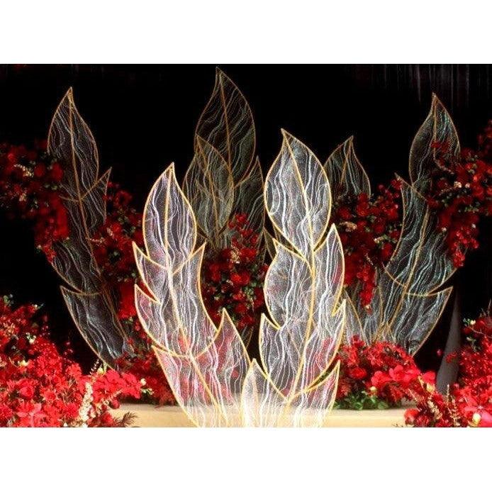 Laced Metal Feather Wedding Arch Backdrop Props - Décor Maniacs