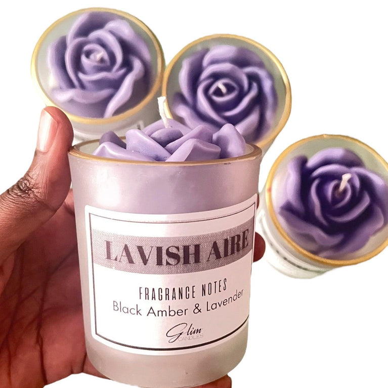 Lavender Scented Soy Wax Jar Glim Candle - Décor Maniacs