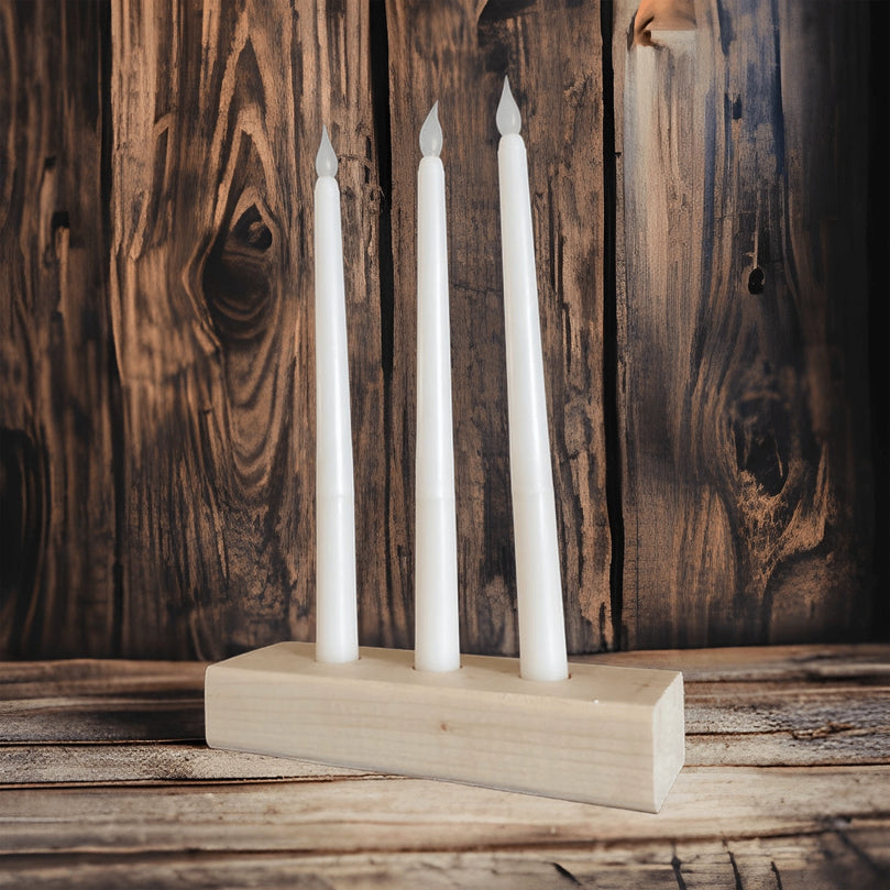 Natural Wood Decor Taper Candlestick Holder - Décor Maniacs