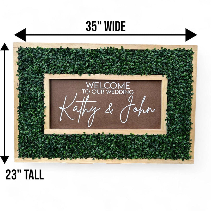 Personalized Wedding Reception Welcome Sign - 35 x 23 Inch