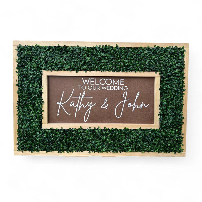 Personalized Wedding Reception Welcome Sign - 35 x 23 Inch