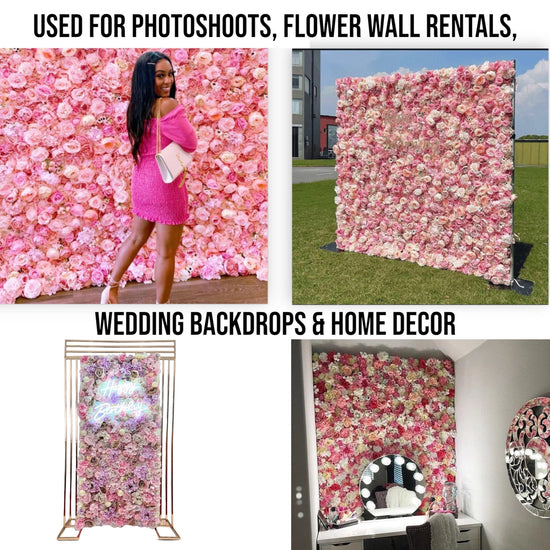 Realistic 3D Silk Artificial Flower Wall