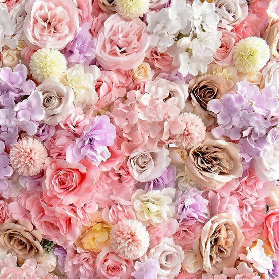 Realistic 3D Silk Artificial Flower Wall