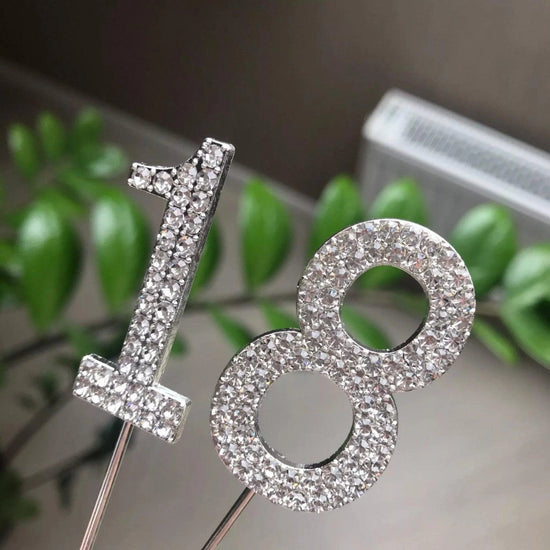 Rhinestone Number Birthday Cake Topper 1-Pc - Décor Maniacs