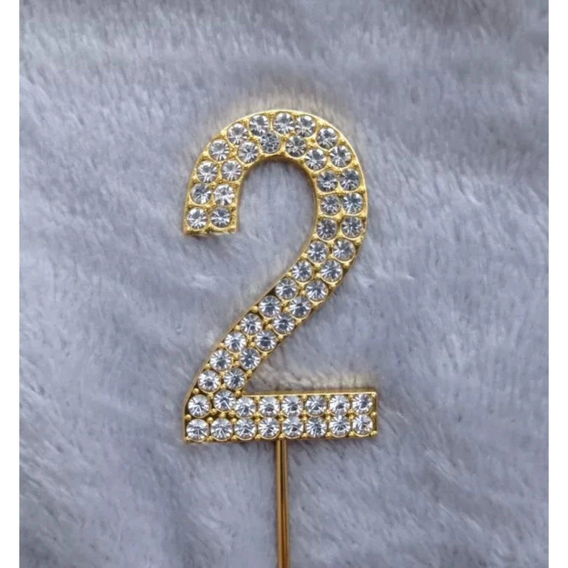 Rhinestone Number Birthday Cake Topper 1-Pc - Décor Maniacs