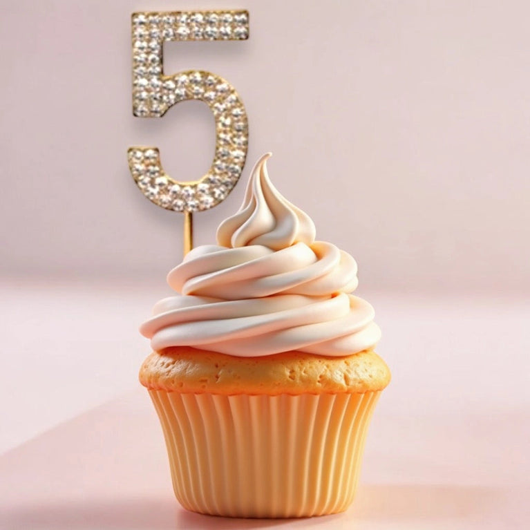 Rhinestone Number Birthday Cake Topper 1-Pc