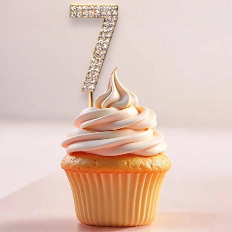 Rhinestone Number Birthday Cake Topper 1-Pc