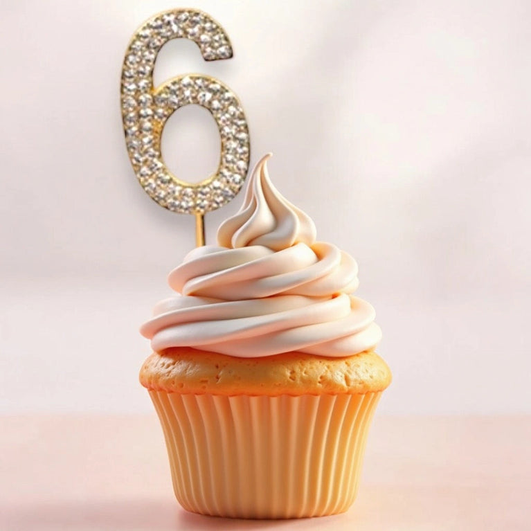 Rhinestone Number Birthday Cake Topper 1-Pc