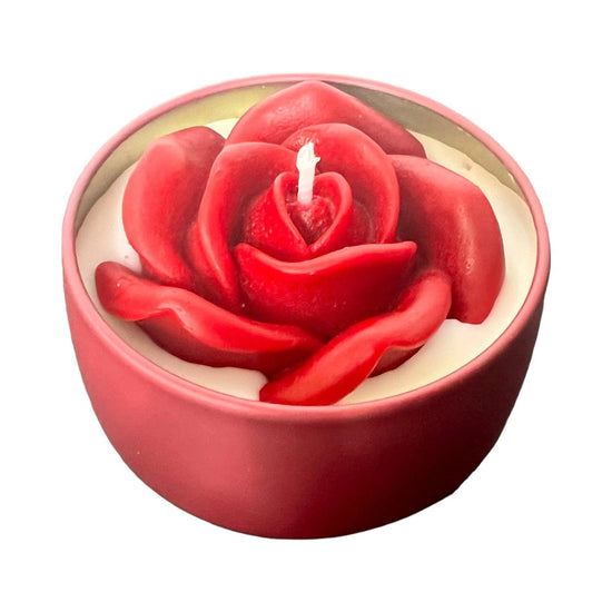 Romantic Red Rose Soy Wax Scented Jar Candle - Décor Maniacs