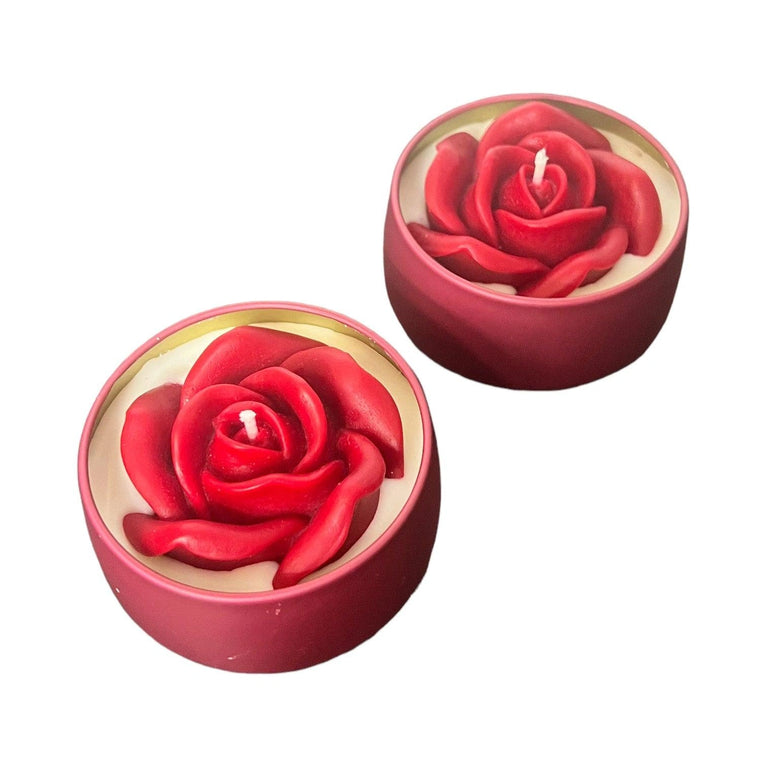 Romantic Red Rose Soy Wax Scented Jar Candle - Décor Maniacs