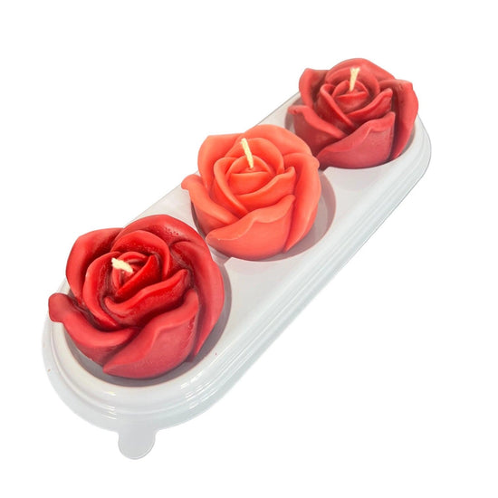 Rose Flower Soy Scented Pillar 2oz Candles - Décor Maniacs