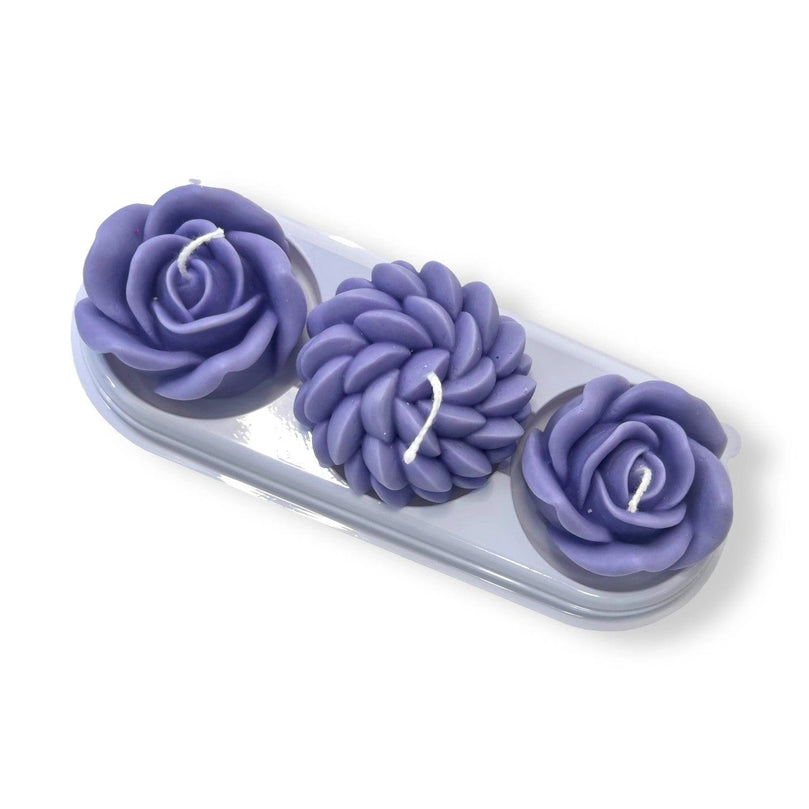 Rose Soy Lavender Scented Glim Candles 3-Pack