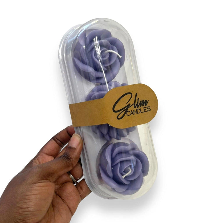 Rose Soy Lavender Scented Glim Candles 3-Pack