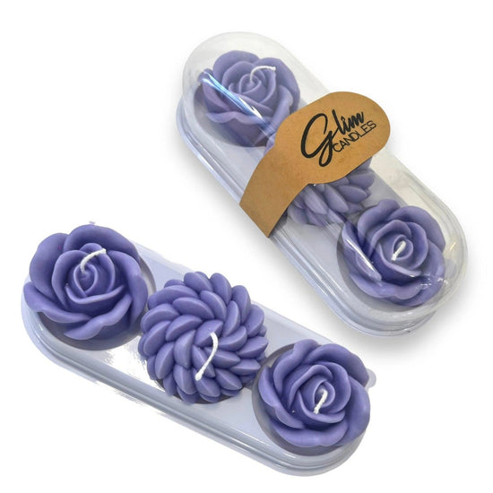 Rose Soy Lavender Scented Glim Candles 3-Pack