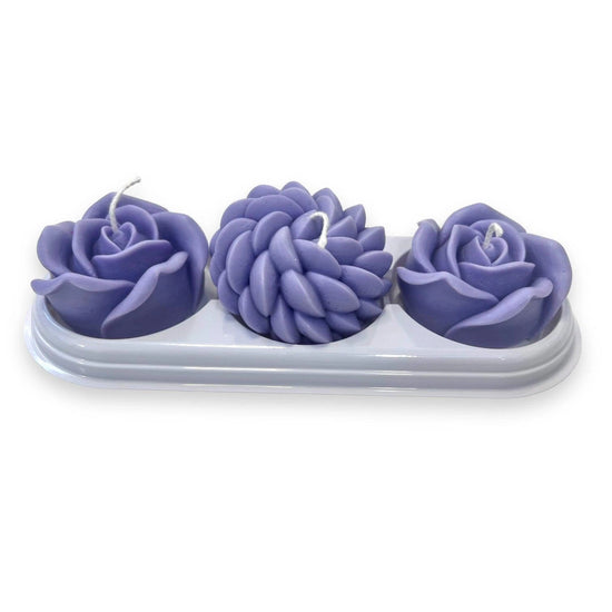 Rose Soy Lavender Scented Glim Candles 3-Pack