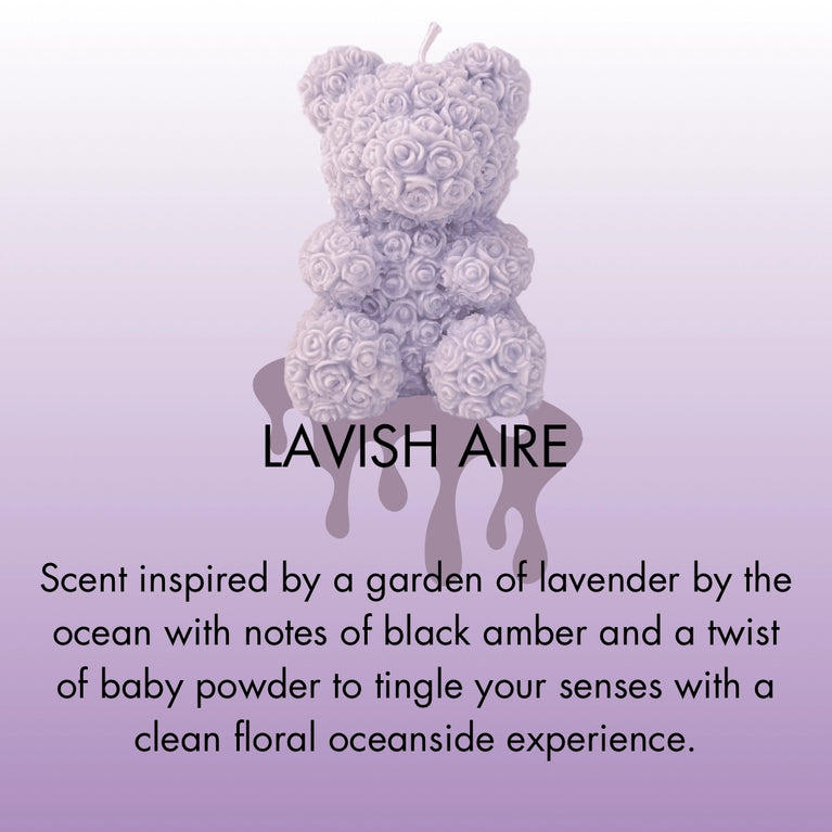 Rose Teddy Bear Soy Scented Pillar Glim Candle