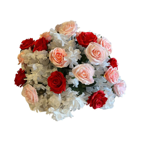 Rose and Hydrangea Artificial Flower Bouquet Arrangement