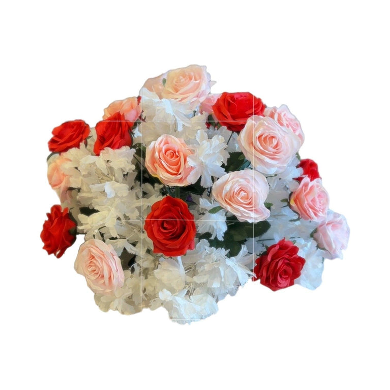 Rose and Hydrangea Artificial Flower Bouquet Arrangement