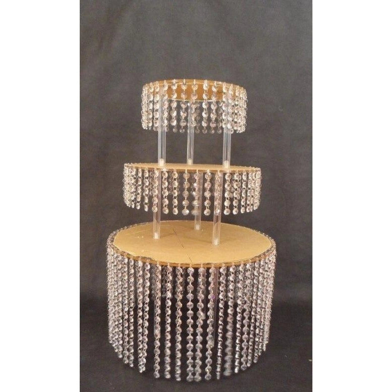 Round Crystal Acrylic Wedding Cake Stand