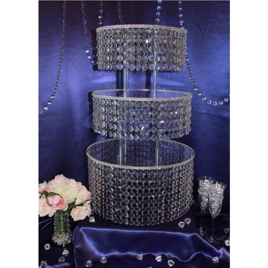 Round Crystal Acrylic Wedding Cake Stand