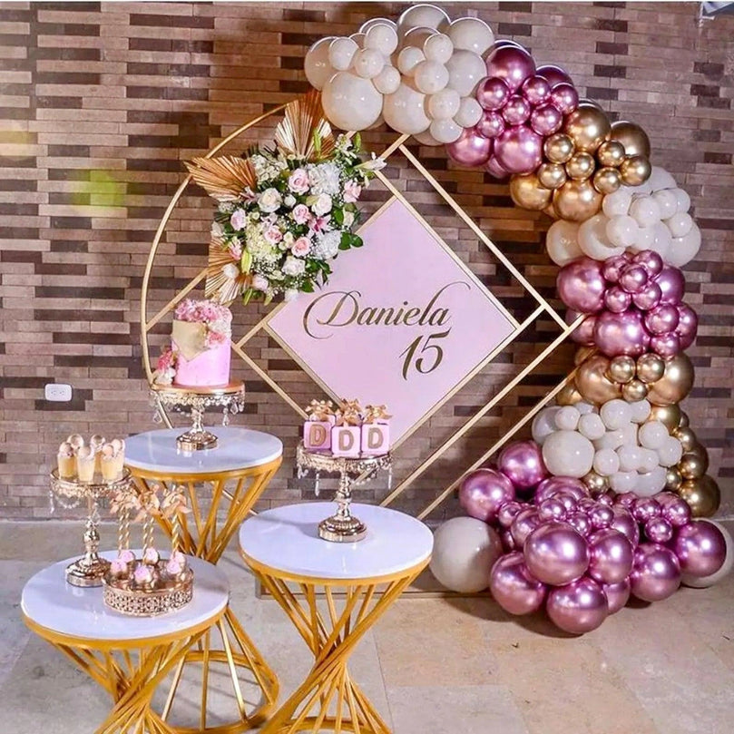 Round Geometric Wedding Arch Backdrop Stand - Décor Maniacs