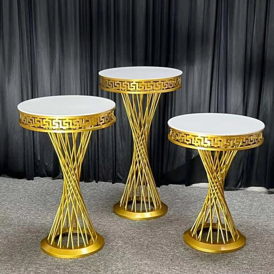 Round Pedestal Wedding Cake Stands 3-Piece