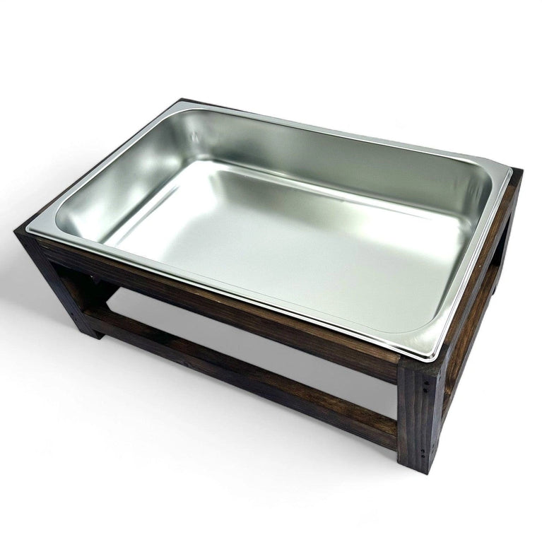 Rustic Wooden Chafing Dish Serving Stand for Buffet Catering