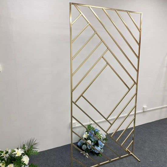 Shiny Gold Geometric Wedding Arch Backdrop